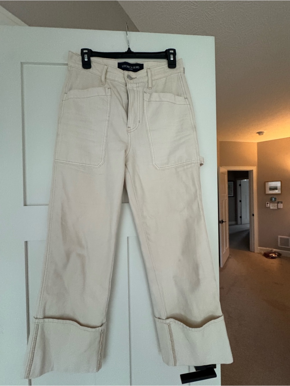 Veronica Beard Cream Dylan Jeans Sz 28